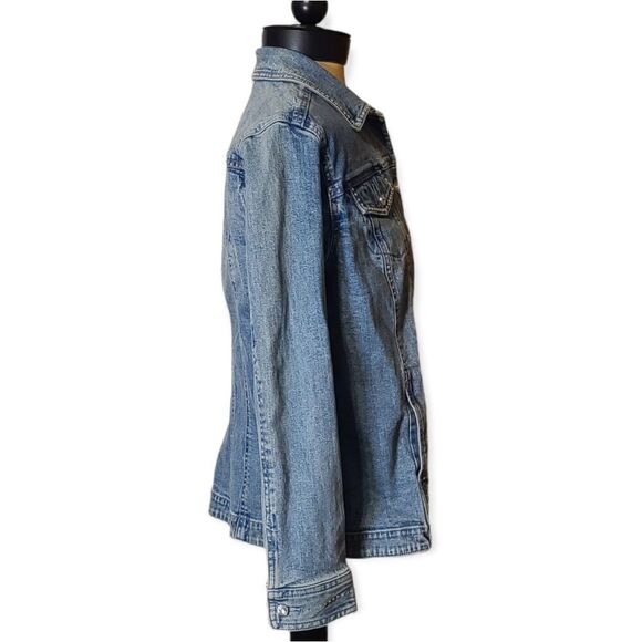 Jean Jacket Laura Ashley Bling Embellished Rhinestone Medium - Picture 6 of 9